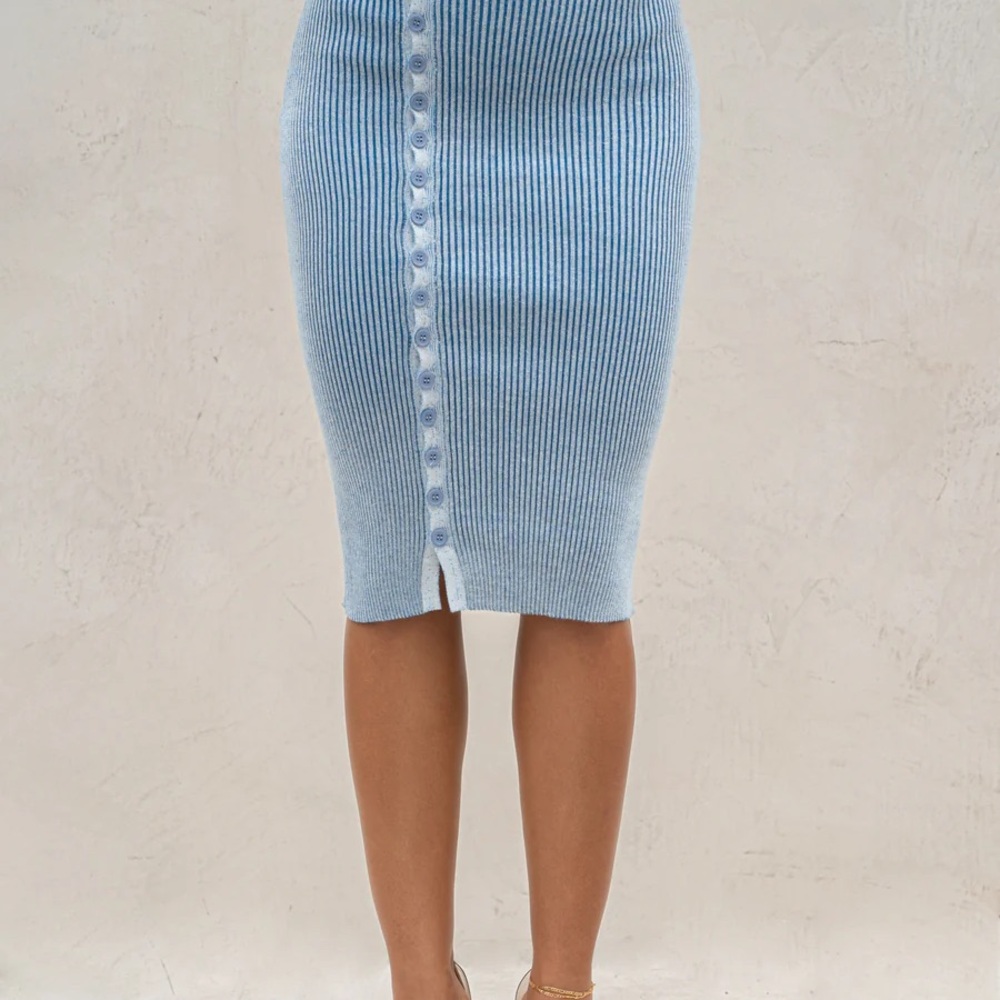 JLuxlabel Denim/White Over The Top Skirt - XL